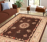 handmade Traditional Kafkaz Brown Beige Hand Knotted RECTANGLE 100% WOOL area rug 8 x 10